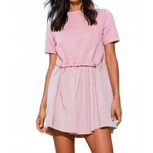 NEW INA FASHION tiana short sleeve sweatshirt twofer mini dress in pink